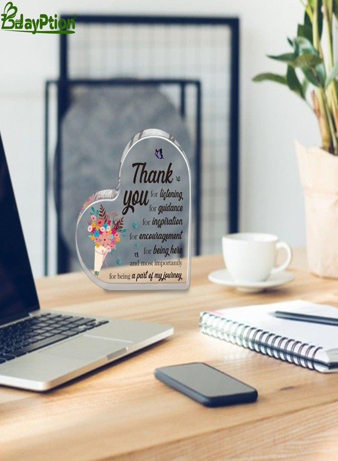 BdayPtion Christmas Thank You Boss Teacher Gifts for Women, Xmas Principal Teacher Appreciation Gift, Coworker Boss Lady Therapist Supervisor Mentor Secretary Gift Acrylic Plaque Office Desk Decoration - Image 5